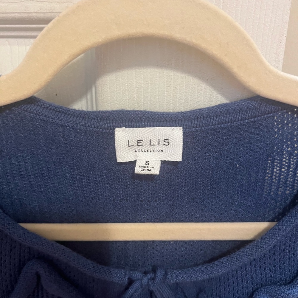Le Lis Navy Knit Blouse
